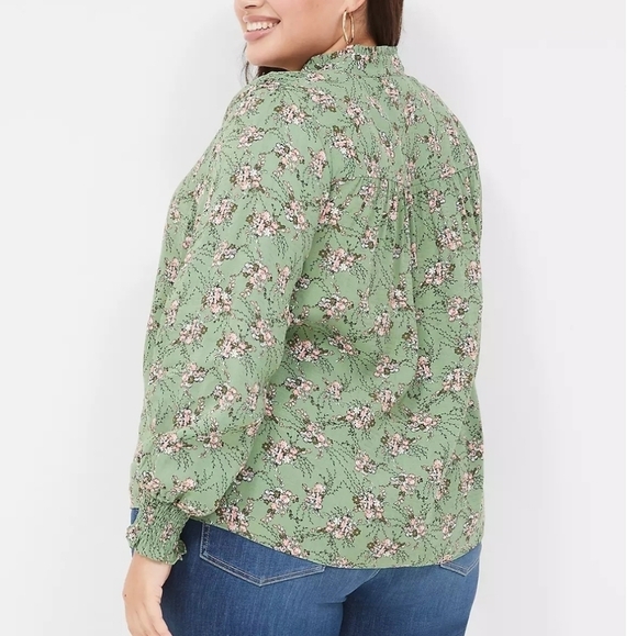 Lane Bryant Smock Shoulder And Cuff Popover Blouse  Size 26/28 - Picture 3 of 13